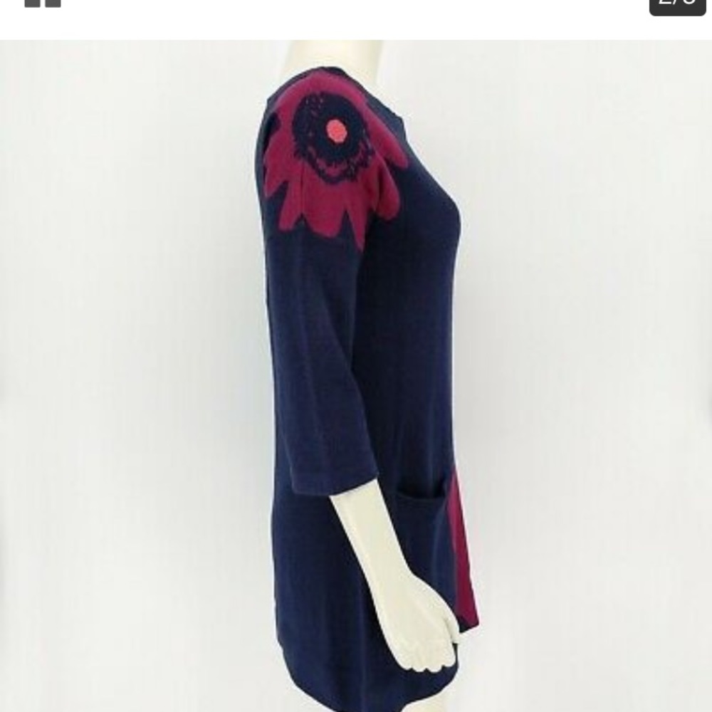 Anthropologie Fielel Flowers Sweater Tunic Dress - Picture 4 of 6